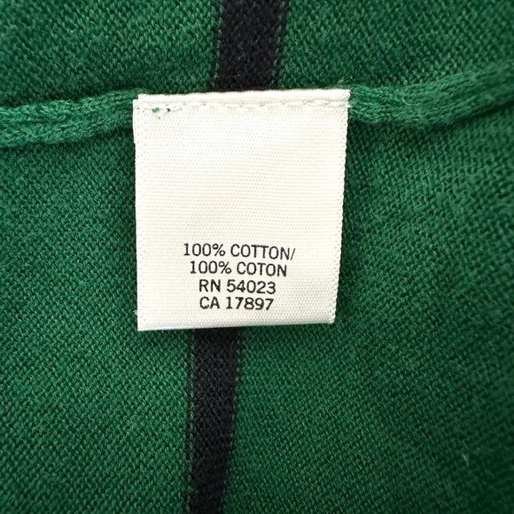 Banana Republic Green Navy Striped Cotton Sweater | Size S - Picture 2 of 4